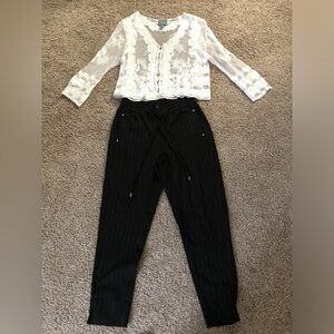 Rabbit Rabbit Rabbit Black Pinstripe Cropped Pants